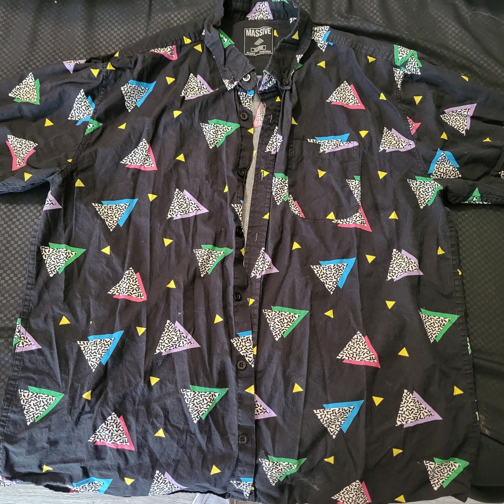 Colorful Geometric Button-Up Shirt